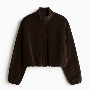 🐻🤎🍂🧸 H&M VELOUR VELVET BROWN JACKET